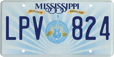 MS license plate LPV824