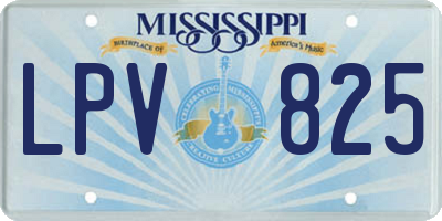 MS license plate LPV825