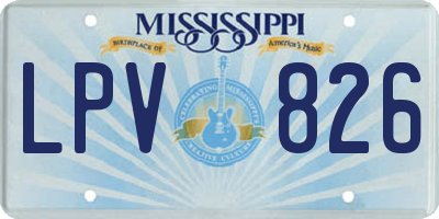 MS license plate LPV826