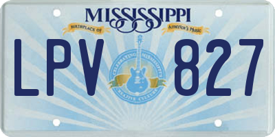 MS license plate LPV827