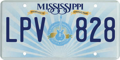 MS license plate LPV828