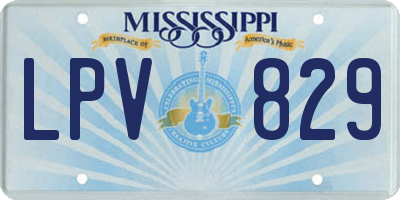 MS license plate LPV829