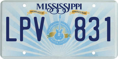 MS license plate LPV831