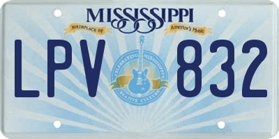 MS license plate LPV832