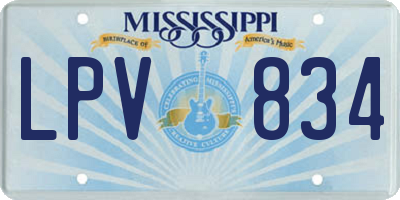 MS license plate LPV834