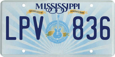 MS license plate LPV836