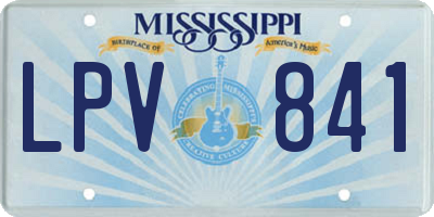 MS license plate LPV841