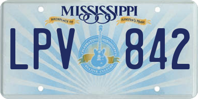 MS license plate LPV842