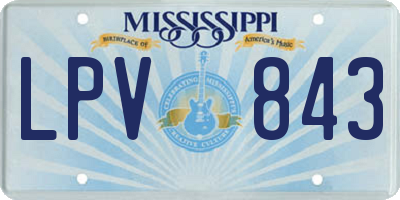 MS license plate LPV843