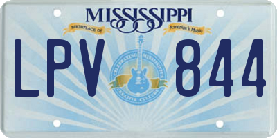 MS license plate LPV844