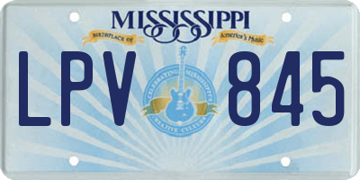 MS license plate LPV845