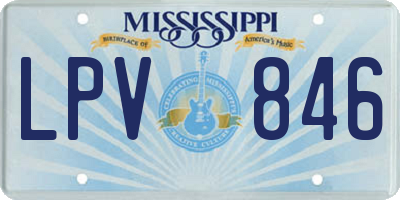 MS license plate LPV846