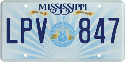 MS license plate LPV847