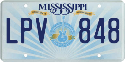 MS license plate LPV848