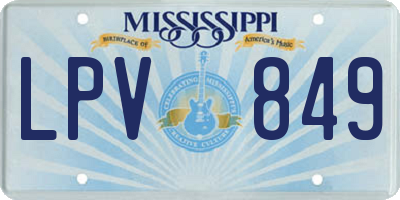 MS license plate LPV849