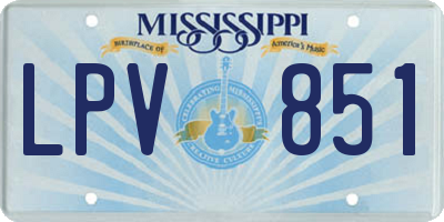 MS license plate LPV851