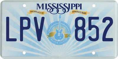 MS license plate LPV852