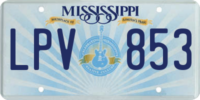 MS license plate LPV853