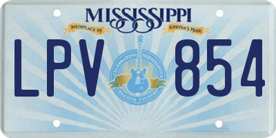 MS license plate LPV854