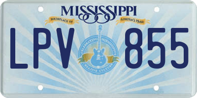 MS license plate LPV855