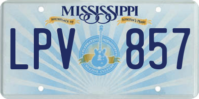 MS license plate LPV857
