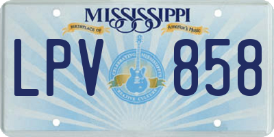 MS license plate LPV858