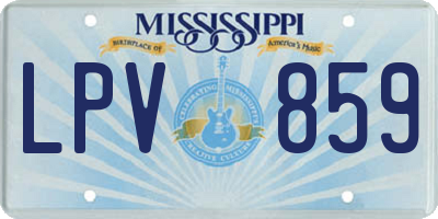 MS license plate LPV859