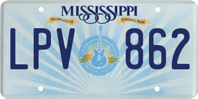 MS license plate LPV862