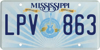 MS license plate LPV863