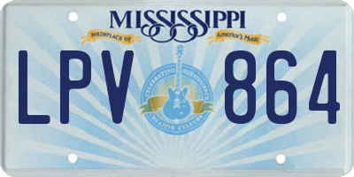 MS license plate LPV864