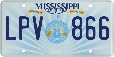 MS license plate LPV866