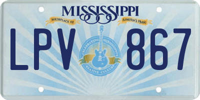MS license plate LPV867