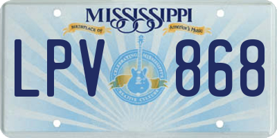 MS license plate LPV868