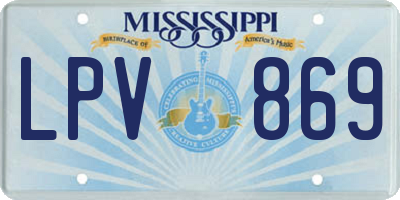 MS license plate LPV869