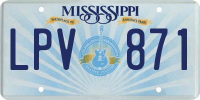 MS license plate LPV871