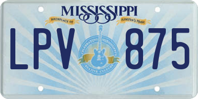 MS license plate LPV875