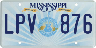 MS license plate LPV876