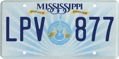 MS license plate LPV877