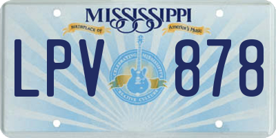 MS license plate LPV878