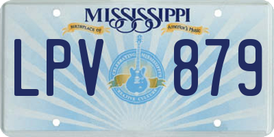 MS license plate LPV879