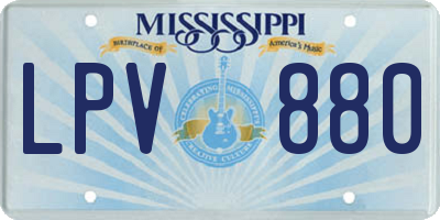 MS license plate LPV880