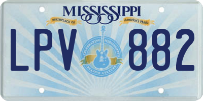 MS license plate LPV882