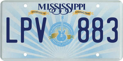 MS license plate LPV883