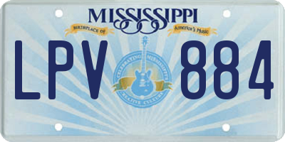 MS license plate LPV884