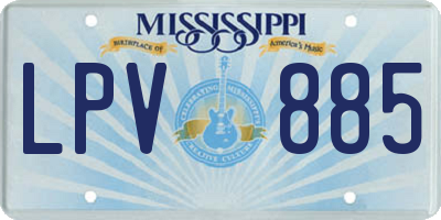 MS license plate LPV885