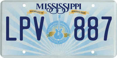 MS license plate LPV887
