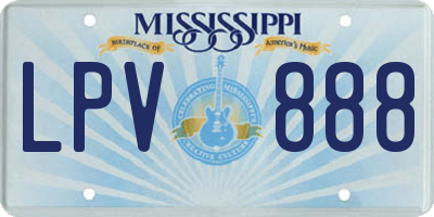 MS license plate LPV888