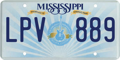 MS license plate LPV889