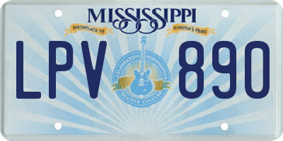 MS license plate LPV890