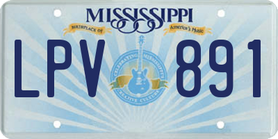 MS license plate LPV891